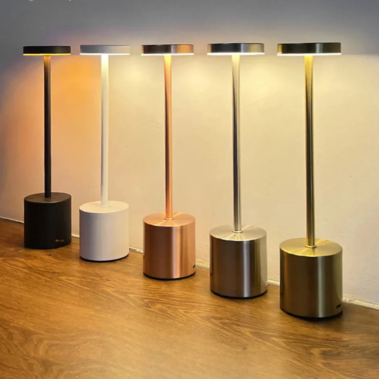 Hjemix | Klassisk trådløs lampe - Berøringssensor LED skrivebordslampe med 3 justerbare fargetemperaturer