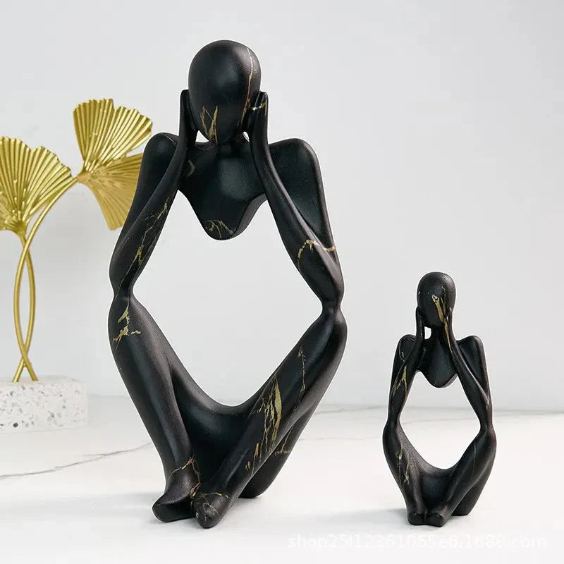 Hjemix | Fargerik Graffiti Abstrakt Harpiks Håndlagde Kunstverk Skulptur Tenkeren Figur Statue Hjemmedekorasjon Innendørs Kontor Skrivebord Smykker