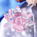 Hjemix | Krystall Lotusblomst Figur Hjem Bryllupsdekorasjon Glasskunst Samling Papirvekt Kontorbord Smykker Souvenir Gaver