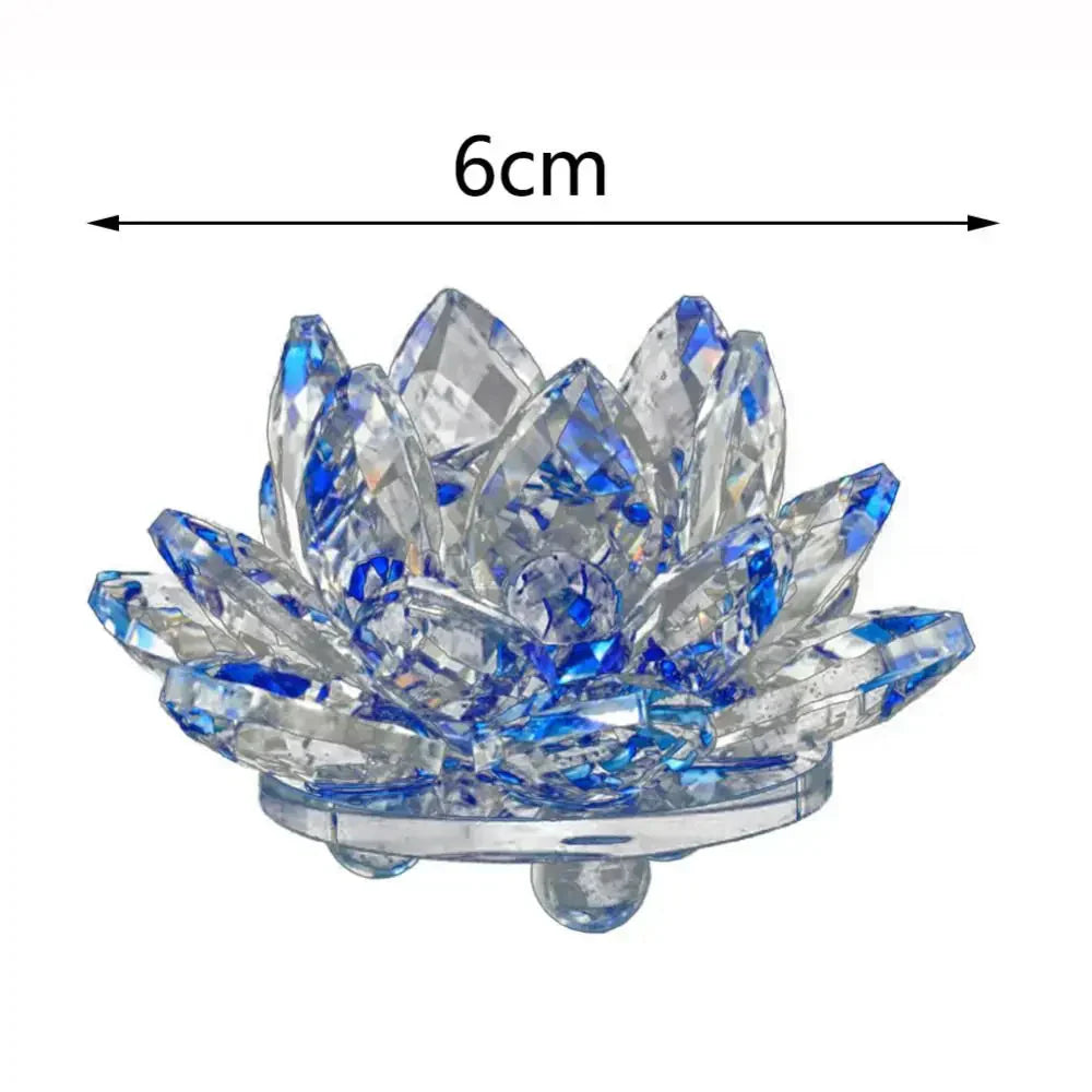 Hjemix | Krystall Lotusblomst Figur Hjem Bryllupsdekorasjon Glasskunst Samling Papirvekt Kontorbord Smykker Souvenir Gaver
