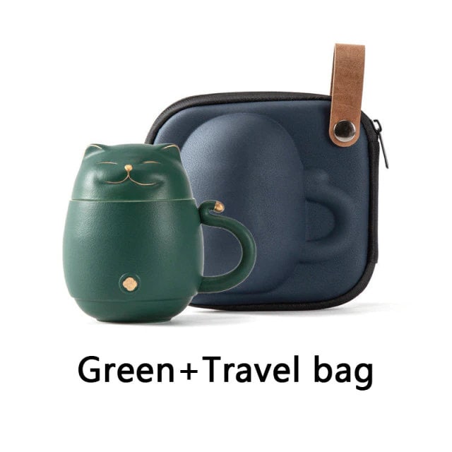 Hjemix | Søt kattekopp laget av keramikk med sil