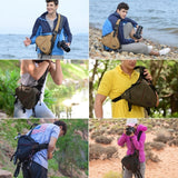 Hjemix | CADEN Triangle Tscope Sling Shoulder Cross Digital Camera Bags Case Soft Bag with Rain Cover for Canon Nikon Sony K1, Størrelse: 36*31*15cm (Hærgrønn)