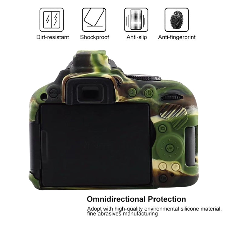 Hjemix | Myk silikonbeskyttelsesdeksel for Nikon D5300 (Kamuflasjemønster)