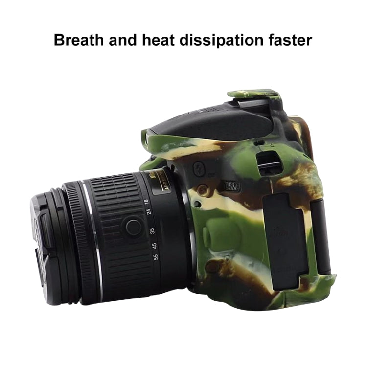 Hjemix | Myk silikonbeskyttelsesdeksel for Nikon D5300 (Kamuflasjemønster)