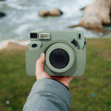 Hjemix | For FUJIFILM Instax WIDE 400 Helkropp Skinnveske med Skulderreim (Grønn)