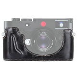 Hjemix | 1/4 tomme Gjenget PU Lær Kamera Halvveske Base for Leica M10 (Svart)