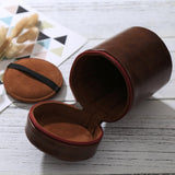 Hjemix | Medium linseetui med glidelås laget av PU-lær for DSLR kameralinse, størrelse: 13x9x9cm (Kaffe)