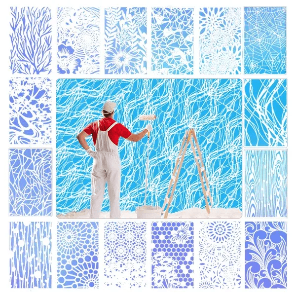 Hjemix | DIY Dekorasjon - Hagegjerde Store Blomster Tegningsmaler