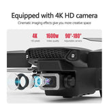 Hjemix | med Kamera Svart 4K Profesjonell HD Kamera WIFI FPV RC Quadcopter Sammenleggbar Helikopter