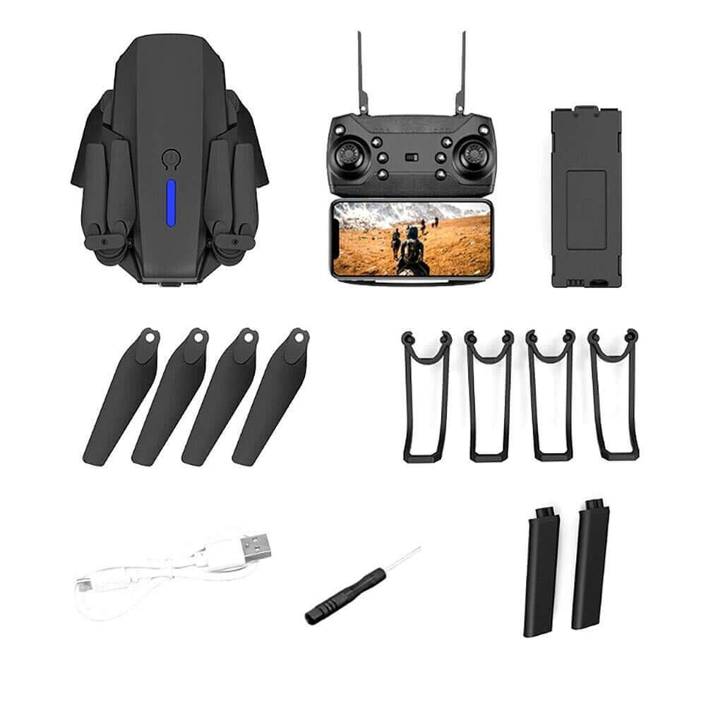 Hjemix | med Kamera Svart 4K Profesjonell HD Kamera WIFI FPV RC Quadcopter Sammenleggbar Helikopter