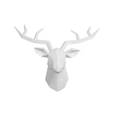 Hjemix | Hjort Hode Skulptur Dyrs Statuett Figurer Veggmontering Kreativ Elg Kunst Gevir Statuett for Kontorinnredning Vegghengende