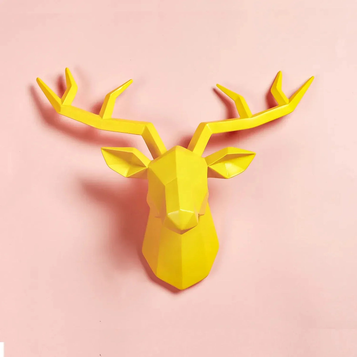 Hjemix | Hjort Hode Skulptur Dyrs Statuett Figurer Veggmontering Kreativ Elg Kunst Gevir Statuett for Kontorinnredning Vegghengende