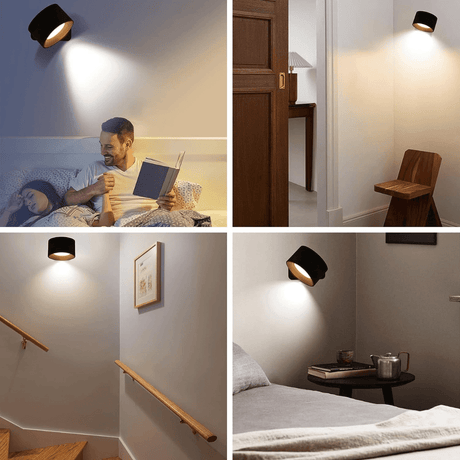 Hjemix | 360° trådløs oppladbar vegglampe | Allsidig LED-belysningsløsning