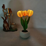 Hjemix | Moderne Kreativ Simulering Tulipan Peony LED Nattlys Bordlampe