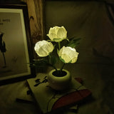 Hjemix | Moderne Kreativ Simulering Tulipan Peony LED Nattlys Bordlampe