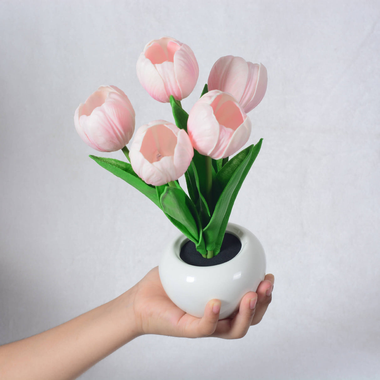 Hjemix | Moderne Kreativ Simulering Tulipan Peony LED Nattlys Bordlampe
