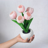 Hjemix | Moderne Kreativ Simulering Tulipan Peony LED Nattlys Bordlampe