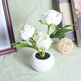 Hjemix | Moderne Kreativ Simulering Tulipan Peony LED Nattlys Bordlampe