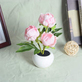 Hjemix | Moderne Kreativ Simulering Tulipan Peony LED Nattlys Bordlampe