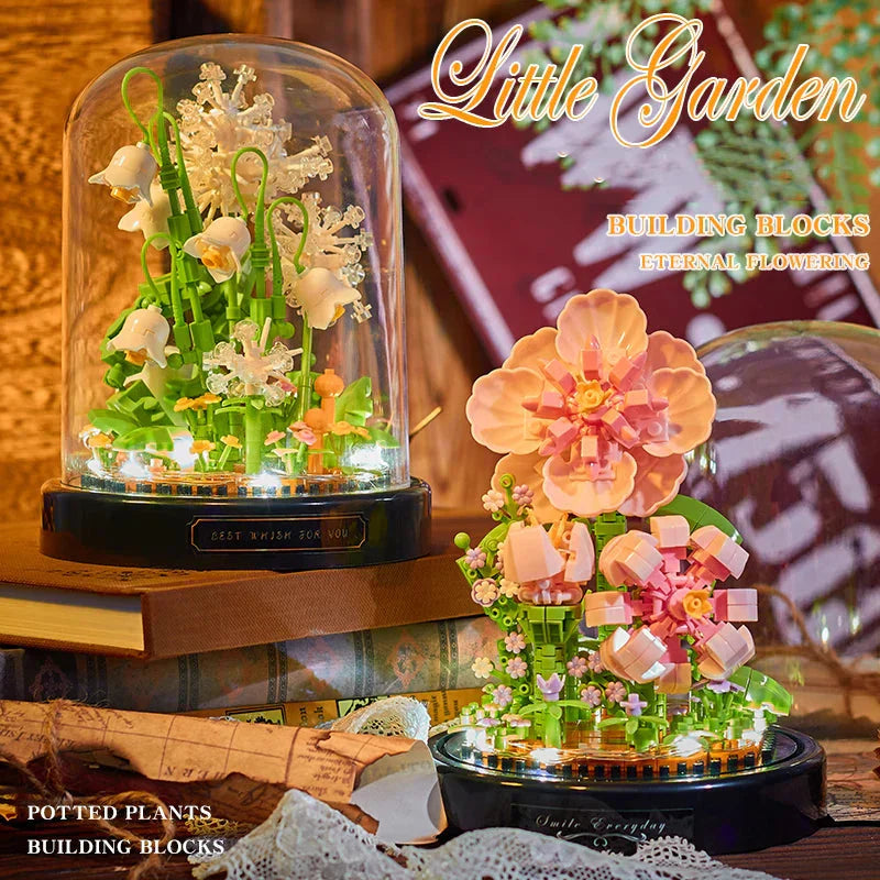 Hjemix | Diy Mikro Blomster Byggekuber Mini Murstein Partikler Evig Liv Blomster Hjem Dekorasjon Monteringspuslespill Leketøysgave til Barn