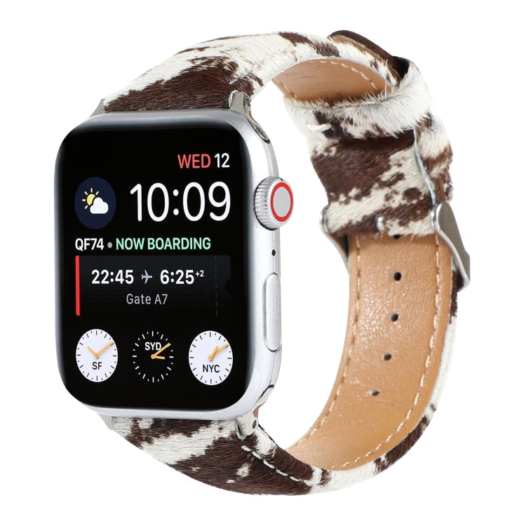 Hjemix | Frerndorf | Hestehår Fluffy Leopardmønster Lærreim for Apple Watch Series 9&8&7 41mm / SE 3&SE 2&6&SE&5&4 40mm / 3&2&1 38mm(1)