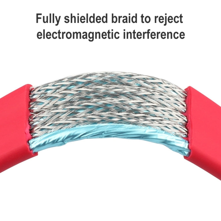 Hjemix | ULT-unite 4K Ultra HD forgyllet HDMI til HDMI flat kabel, kabel lengde: 8m (Rød)