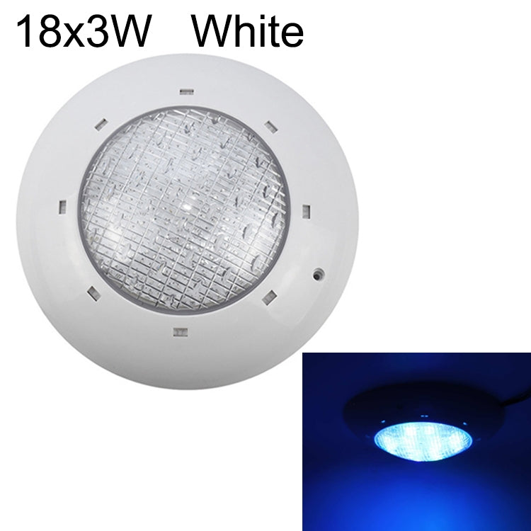 Hjemix | 18x3W ABS plastbassengvegglampe undervannsbelysning (Hvit)