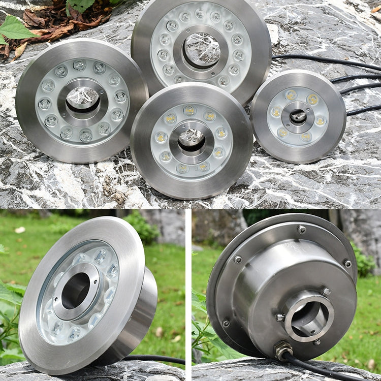 Hjemix | 12W Landskap Fargeforandrende Ring LED Rustfritt Stål Undervann Spotlight (Fargerik)