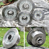Hjemix | 12W Landskap Fargeforandrende Ring LED Rustfritt Stål Undervann Spotlight (Fargerik)