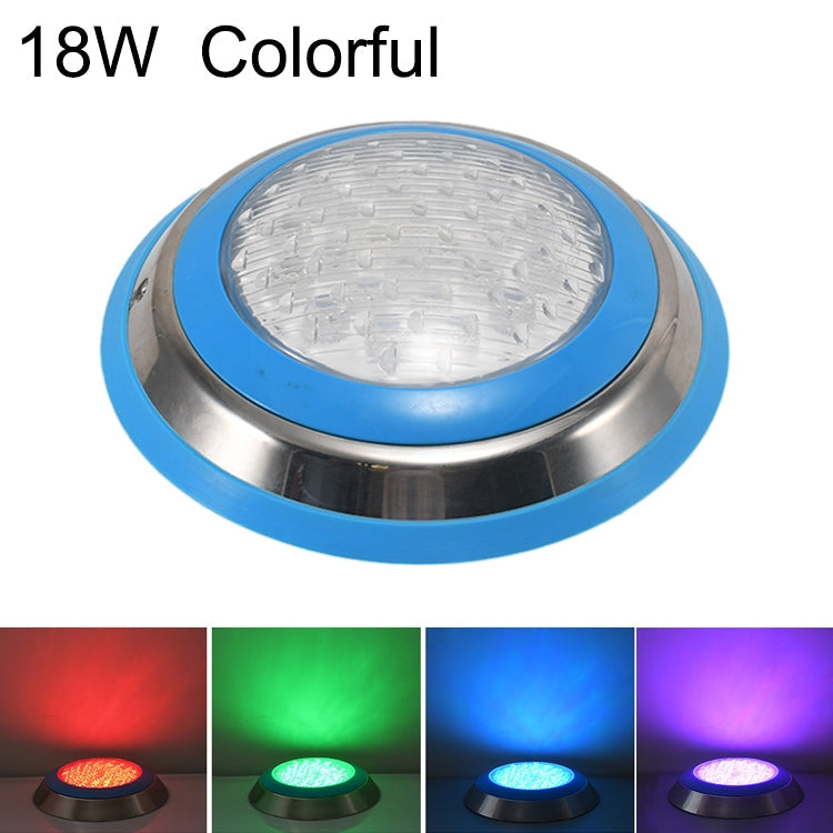 Hjemix | 18W LED Rustfritt Stål Veggmontert Svømmebelysning Landskaps Underwater Light (Fargerik Lys)