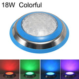 Hjemix | 18W LED Rustfritt Stål Veggmontert Svømmebelysning Landskaps Underwater Light (Fargerik Lys)