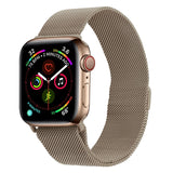 Hjemix | Frerndorf | Milanese rustfritt stål klokkerem for Apple Watch Series 9&8&7 41 mm / SE 3&SE 2&6&SE&5&4 40 mm / 3&2&1 38 mm (Vintage Gold)
