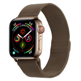 Hjemix | Frerndorf | Milanese rustfritt stål klokkerem for Apple Watch Series 9&8&7 41mm / SE 3&SE 2&6&SE&5&4 40mm / 3&2&1 38mm (Brun)