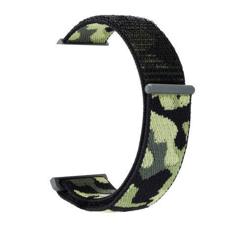 Hjemix | Frerndorf | Nylon Loop Klokkerem for Apple Watch Ultra 49mm & Watch Ultra 2 49mm / Series 9 & 8 & 7 45mm / SE 3 & SE 2 & 6 & SE & 5 & 4 44mm / 3 & 2 & 1 42mm (Hæren Grønn Kamuflasje)