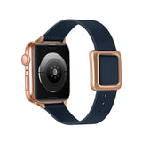 Hjemix | Frerndorf | Magnetisk Roségull Firkantet Spenne Klokke Rem for Apple Watch Series 9&8&7 41mm / SE 3&SE 2&6&SE&5&4 40mm / 3&2&1 38mm (Midnatt Blå)