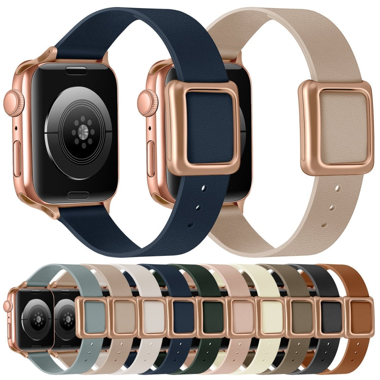 Hjemix | Frerndorf | Magnetisk Roségull Firkantet Spenne Klokke Rem for Apple Watch Series 9&8&7 41mm / SE 3&SE 2&6&SE&5&4 40mm / 3&2&1 38mm (Midnatt Blå)