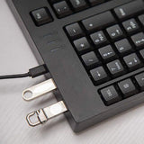 Hjemix | Kablet USB Venstrehendt Tastatur med Dual HUB Funksjon (Svart)