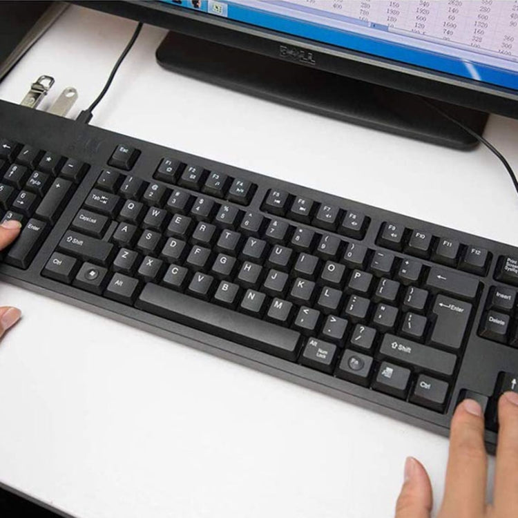Hjemix | Kablet USB Venstrehendt Tastatur med Dual HUB Funksjon (Svart)