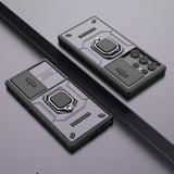 Hjemix | For Samsung Galaxy S24 Ultra 5G Sliding Camshield TPU + PC Støtsikker Telefonveske med Stativ (Lilla)