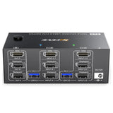 Hjemix | KC-KVM203DH 8K 30Hz USB3.0 DP+DP+HDMI Triple Monitors KVM Switch, EU Plugg