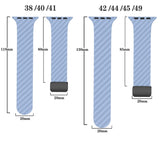 Hjemix | For Apple Watch Ultra 2 49mm Karbonfiber Magnetisk Svart Spenne Armbånd (Lys Blå Svart)