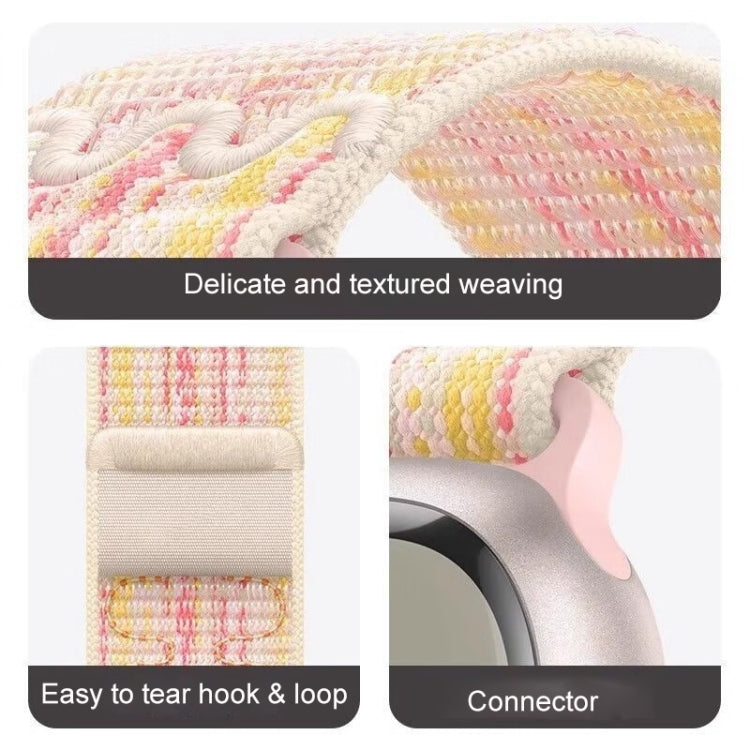 Hjemix | For Apple Watch Series 5 40mm Loop Nylon Klokkerem (Starlight Gul Rosa)
