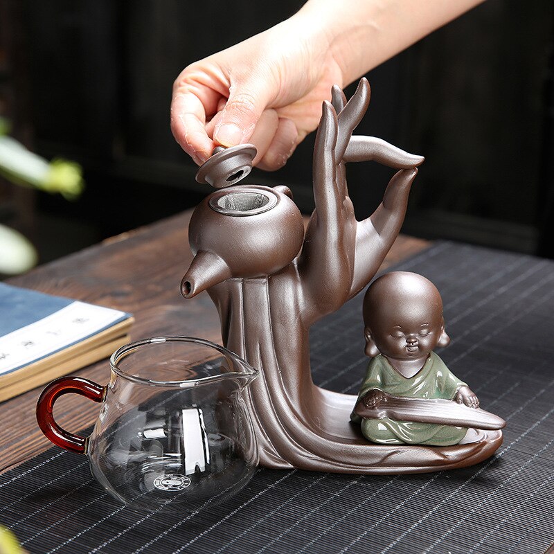 Hjemix | Ebony Te Seremoni Tilbehør Seks Herrer Sett Lilla Tone Te Sett Te Skap Filter Liten Munk Dekorasjon