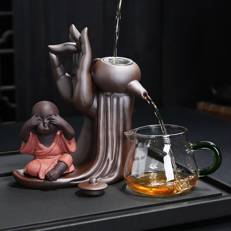 Hjemix | Ebony Te Seremoni Tilbehør Seks Herrer Sett Lilla Tone Te Sett Te Skap Filter Liten Munk Dekorasjon