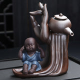 Hjemix | Ebony Te Seremoni Tilbehør Seks Herrer Sett Lilla Tone Te Sett Te Skap Filter Liten Munk Dekorasjon