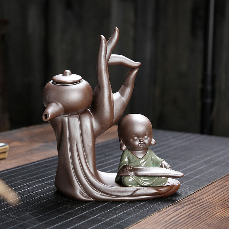 Hjemix | Ebony Te Seremoni Tilbehør Seks Herrer Sett Lilla Tone Te Sett Te Skap Filter Liten Munk Dekorasjon