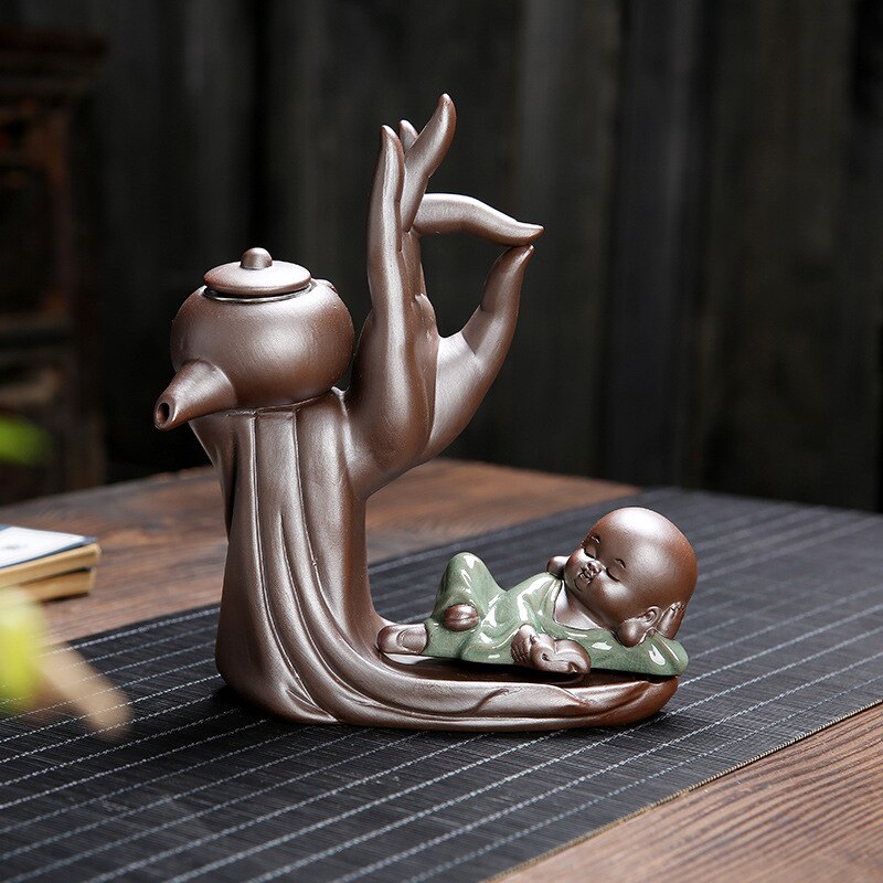 Hjemix | Ebony Te Seremoni Tilbehør Seks Herrer Sett Lilla Tone Te Sett Te Skap Filter Liten Munk Dekorasjon