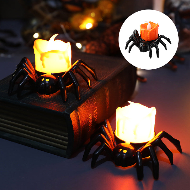 Hjemix | ️Halloween Edderkopp Te-lys Spooky Elektrisk Flakkende Kunstige Lys