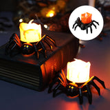 Hjemix | ️Halloween Edderkopp Te-lys Spooky Elektrisk Flakkende Kunstige Lys