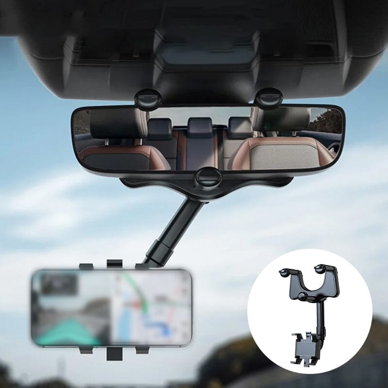 Hjemix | Multifunksjonell 360 Rotérbar Bil Bakspeil Telefonholder
